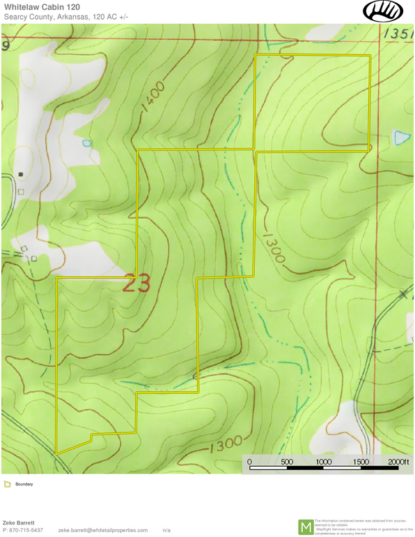Whitelaw cabin 120 topo