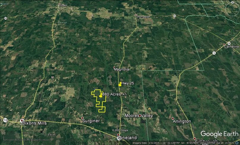 Aerial 8 approx. 880 acres marengo county, al