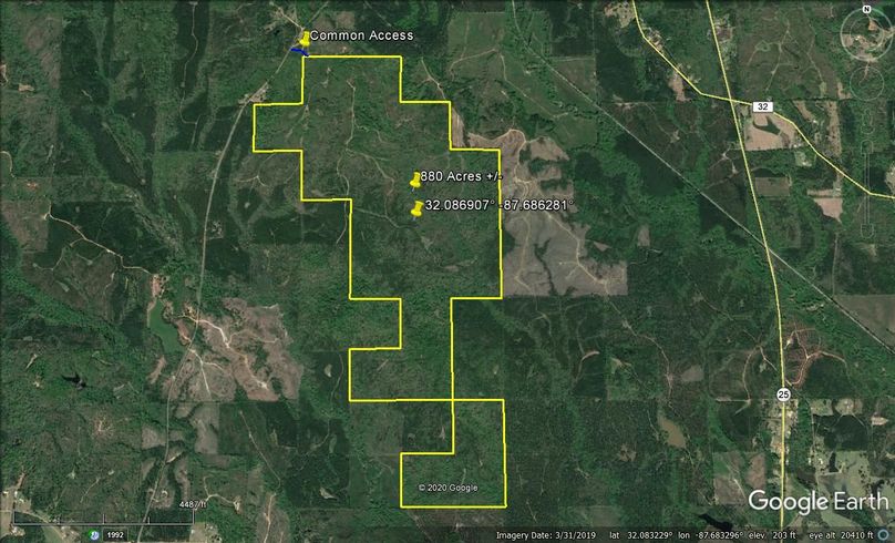 Aerial 1 approx. 880 acres marengo county, al