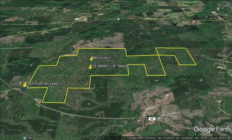 Aerial 3 approx. 880 acres marengo county, al