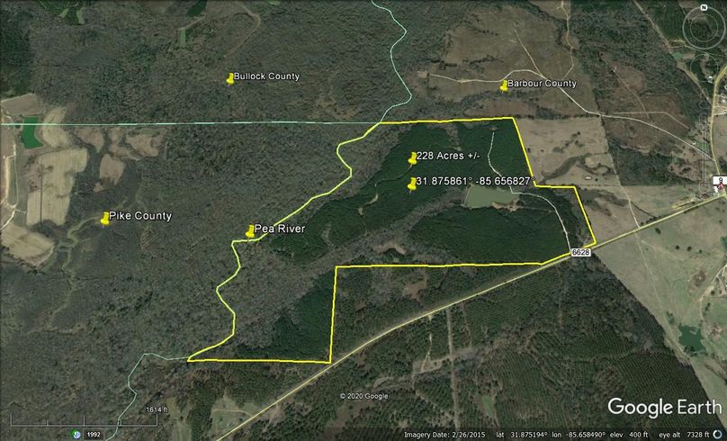 Aerial 1 approx. 228 acres barbour county, al
