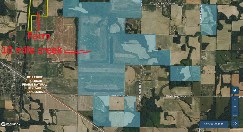 Aerial showing 10 mile creek state park