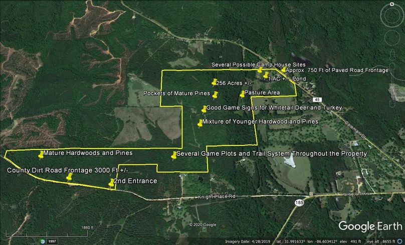 Aerial 6 approx. 256 acres lowndes county, al