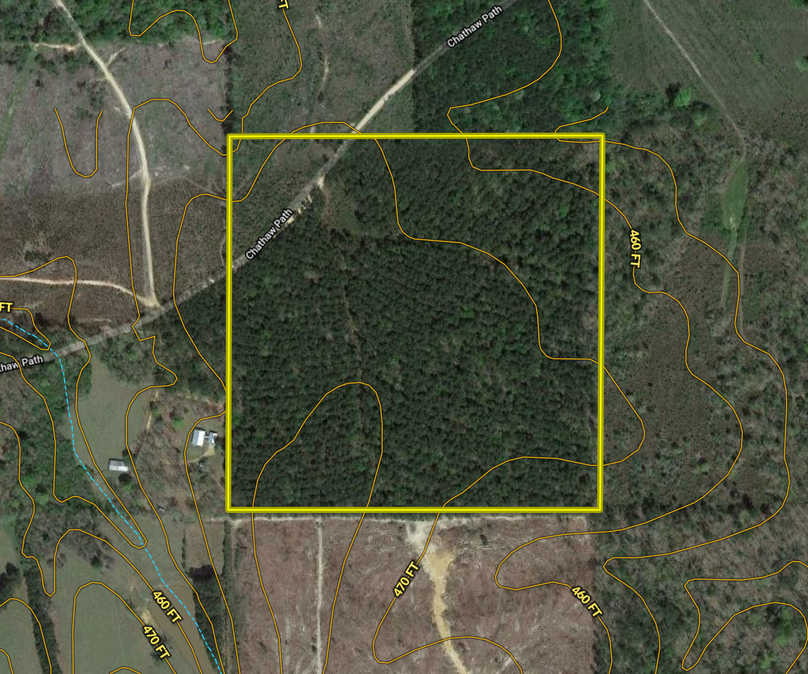 Franklin, 40 acres, contour lines