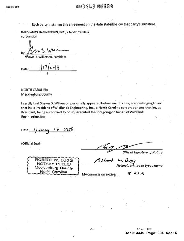 Recorded land use easement page 5