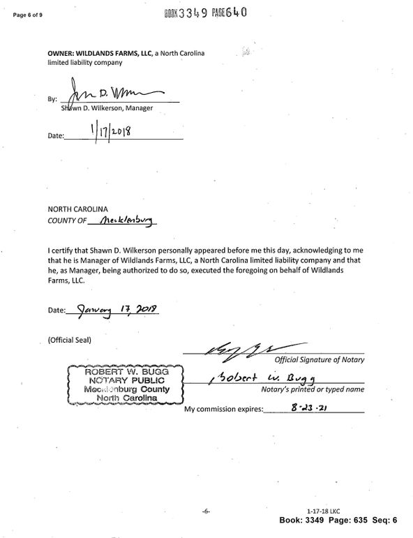 Recorded land use easement page 6