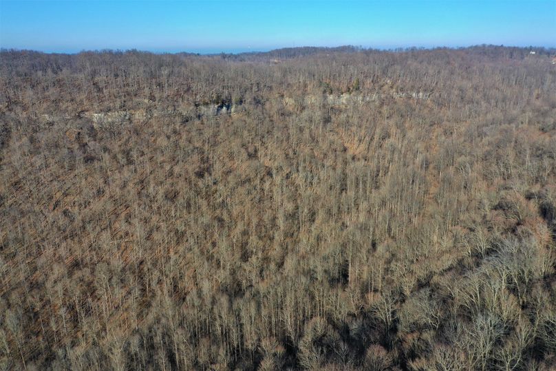 024 aerial drone shot from the south edge of the property looking north