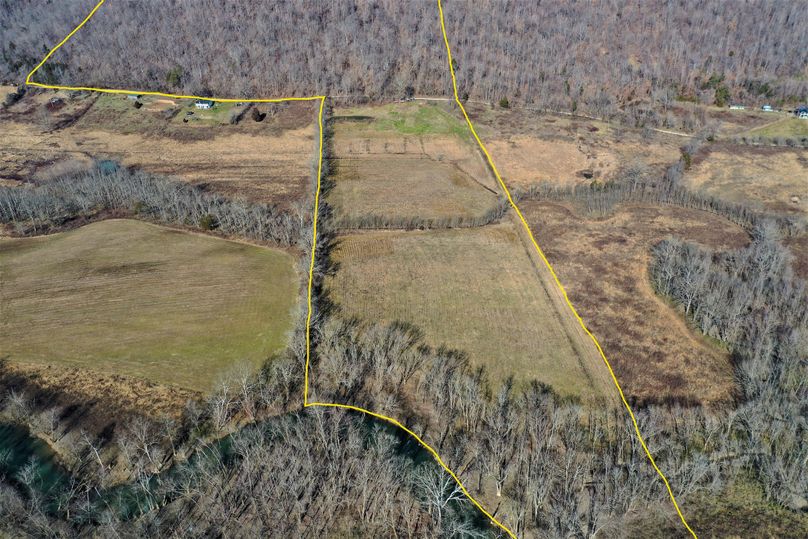 028 aerial drone shot showing the boundaries of the south portion of the property