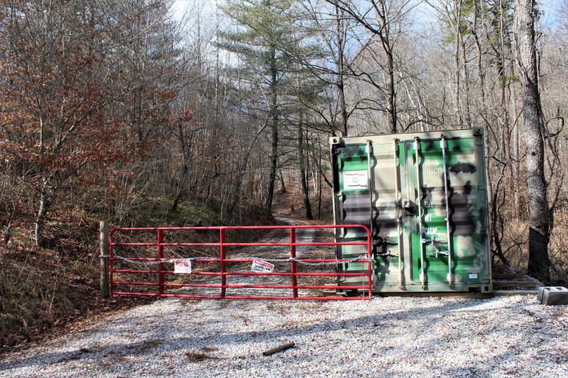 018 gated entrance to the property (shipping container not included)