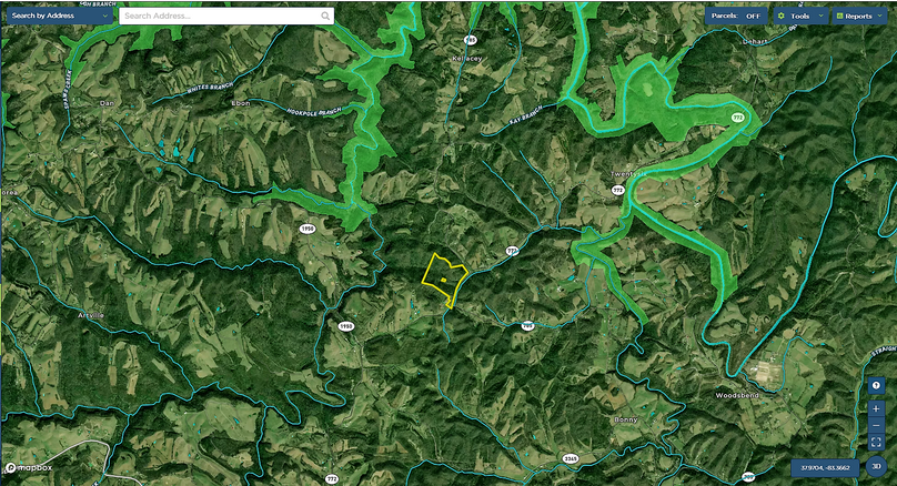 031 morgan 76 mapright aerial zoomed out with water features and public land