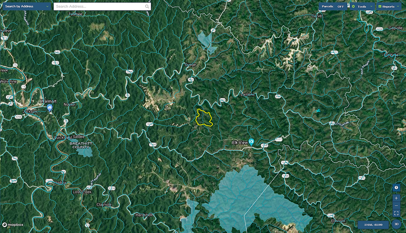 030 breathitt 465 mapright aerial zoomed out showing public land near the designated elk view