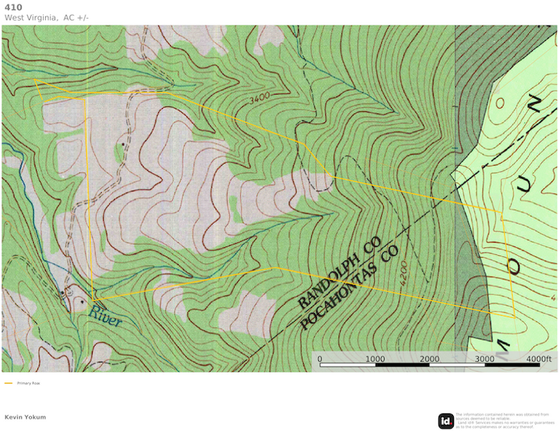 Rand Co WV 410 Land Fund WV map 2 topo