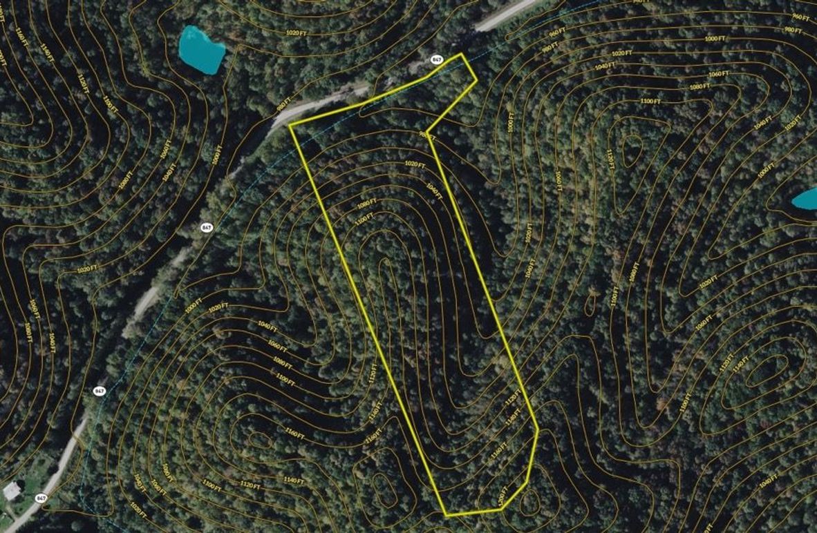 014 Owsley 12.2 Land ID map zoomed in with contour lines and water features