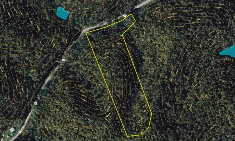 014 Owsley 12.2 Land ID map zoomed in with contour lines and water features