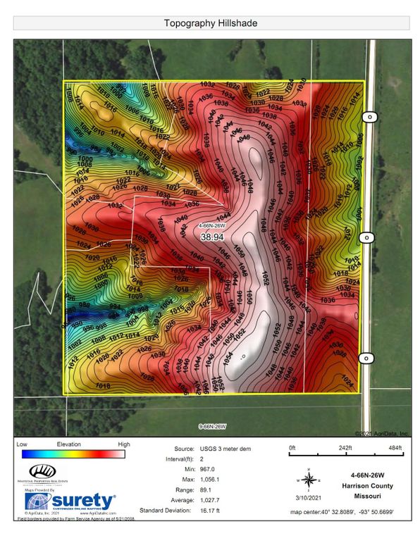 Topography hillshade