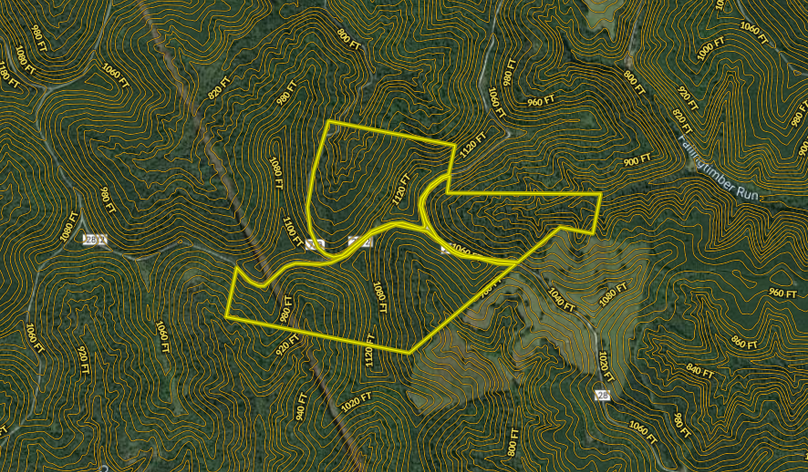 Porter - 152 acres - aerial topo -wirt county