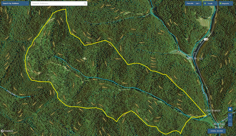 024 breathitt 248 mapright aerial zoomed in with contour lines and water features