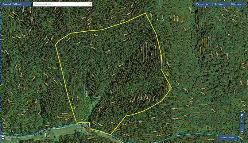 022 owsley 63.36 mapright aerial zoomed in with contour lines and water features