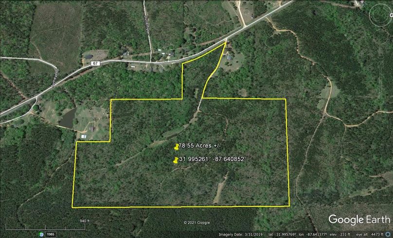 Aerial 5 approx. 78.55 acres wilcox county, al