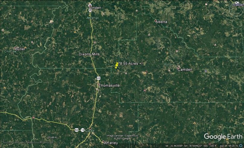 Aerial 8 approx. 78.55 acres wilcox county, al