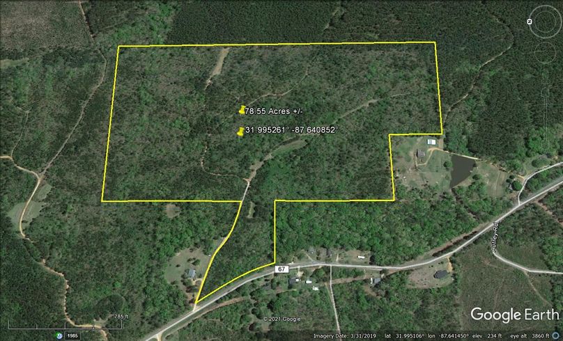 Aerial 3 approx. 78.55 acres wilcox county, al