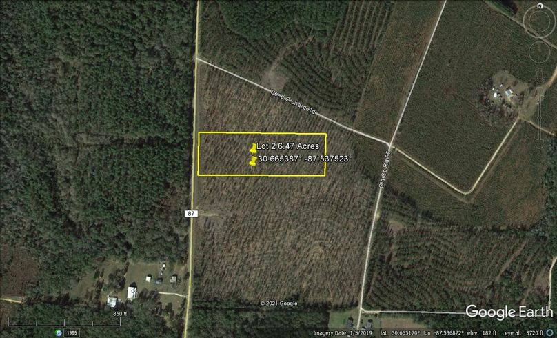 Aerial 1 6.47 acres baldwin county, al