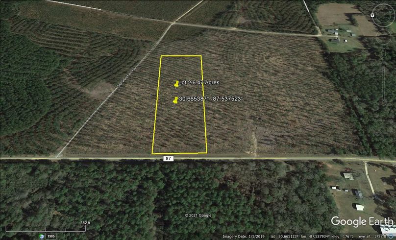 Aerial 3 6.47 acres baldwin county, al