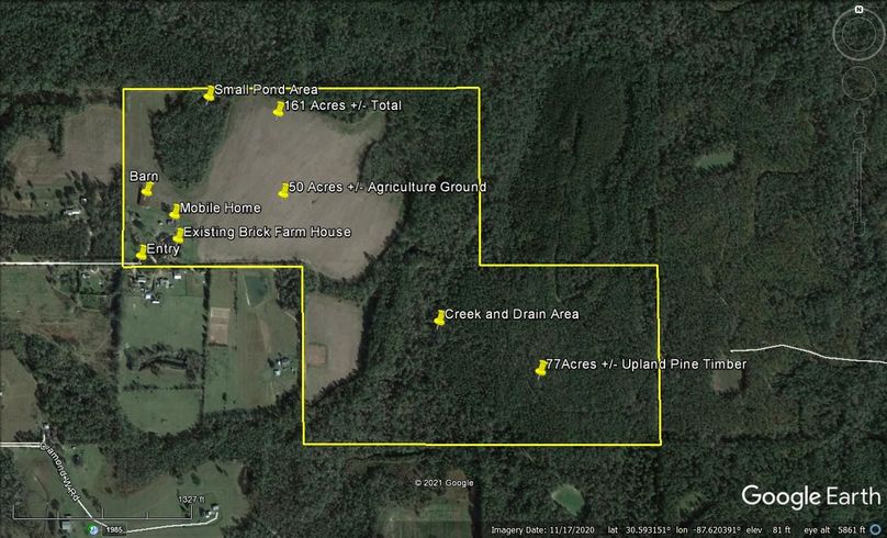 Aerial 6 approx. 161 acres baldwin county, al