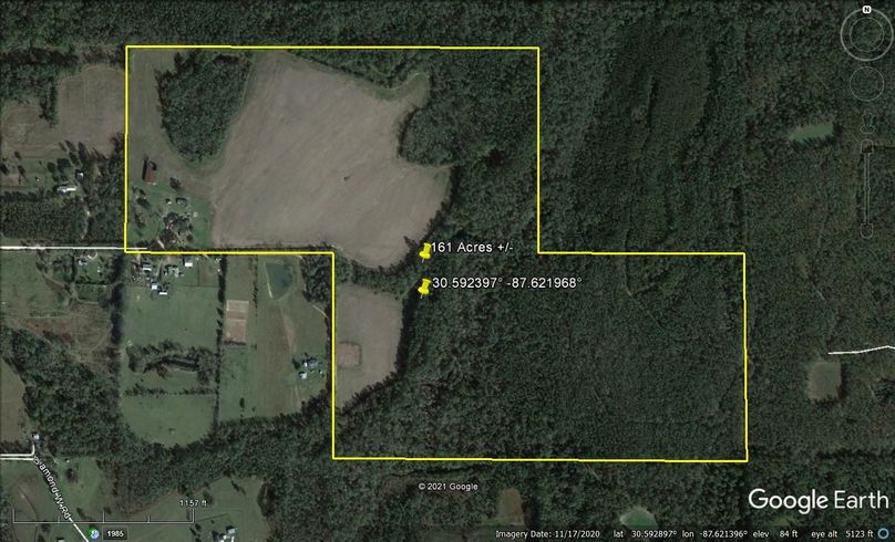 Aerial 1 approx. 161 acres baldwin county, al