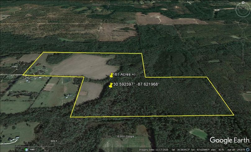 Aerial 2 approx. 161 acres baldwin county, al