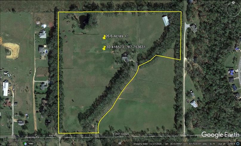 Aerial 1 approx. 26.6 acres baldwin county, al