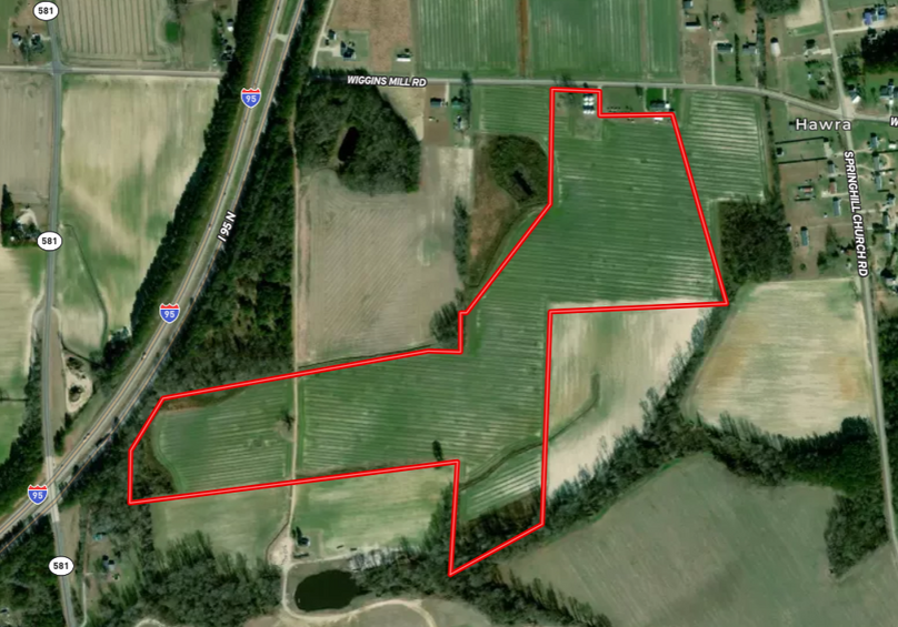Aerial of 64 acres