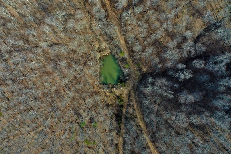 009 awesome aerial shot looking down on the internal roads around the pond