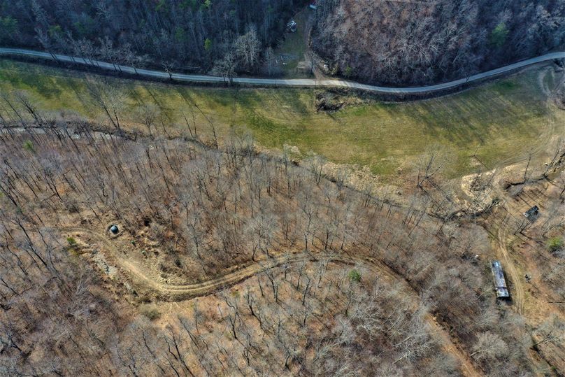 019 birds eye view looking down on the fields and creek as well as internal and external roadways