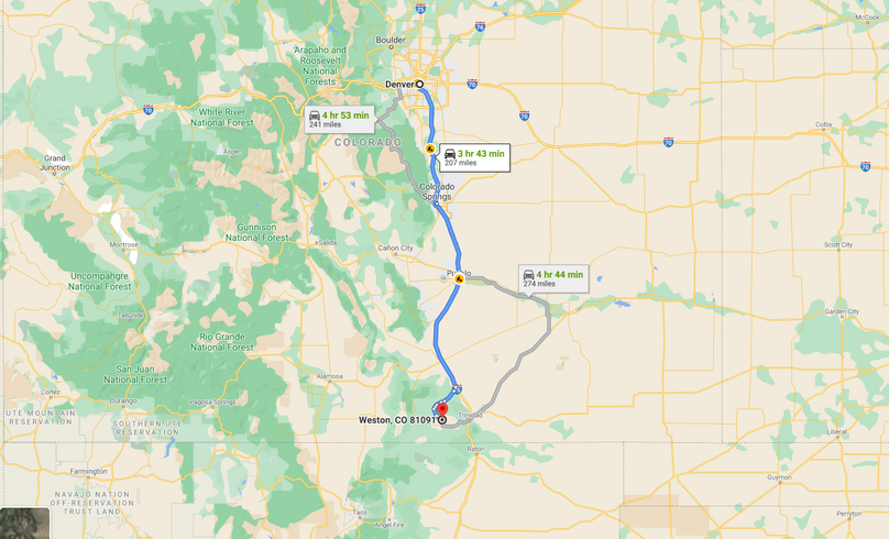 Las animas 120 directions to denver