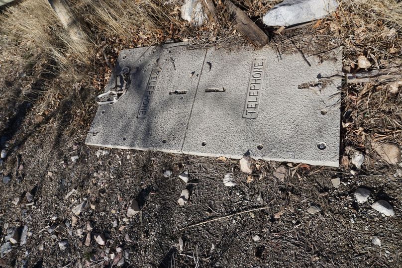 Telephone line box at middle gate