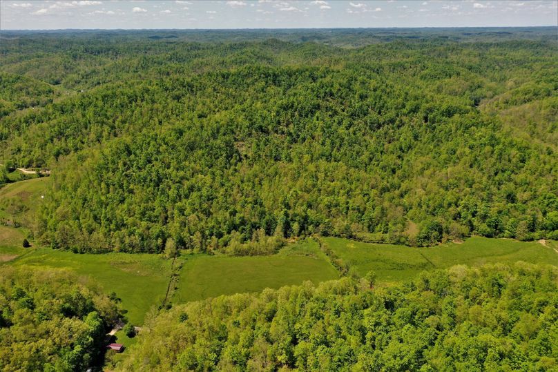 018 big hardwood hills and nice tillable acreage from an aerial view