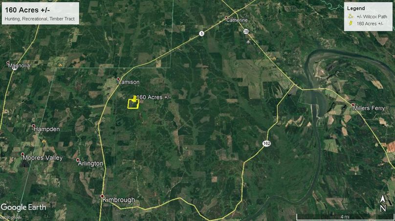 Aerial 8 approx. 160 acres wilcox county, al