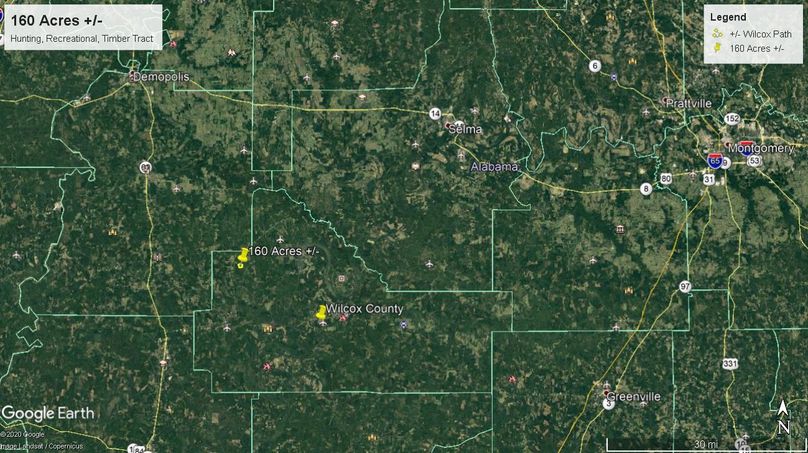 Aerial 10 approx. 160 acres wilcox county, al