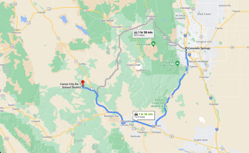 Fremont 35 erickson directions to colorado springs