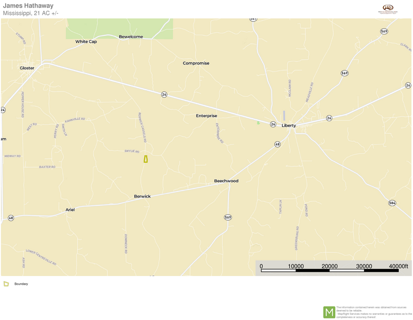 21 ac. amite co. location map