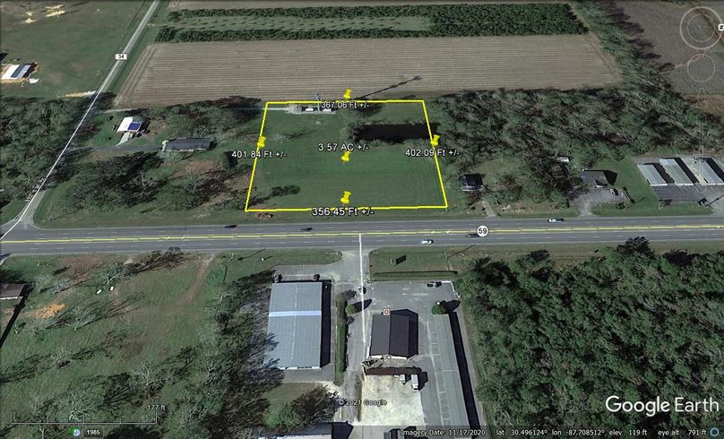 Aerial 2 approx. 3.57 acres baldwin county, al