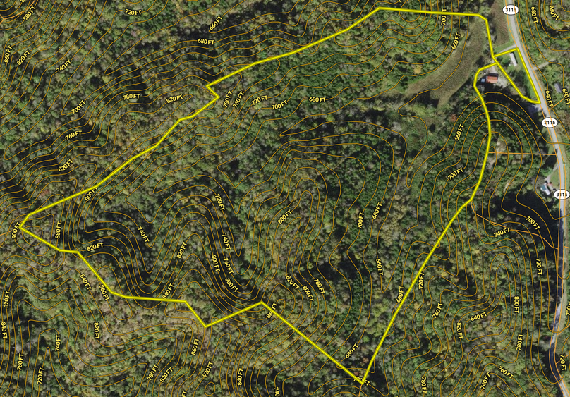 Cumberland 91.325 mr contour lines