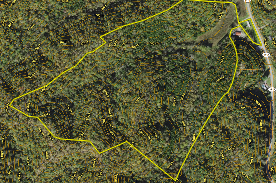 Cumberland 91.325 mr contour lines