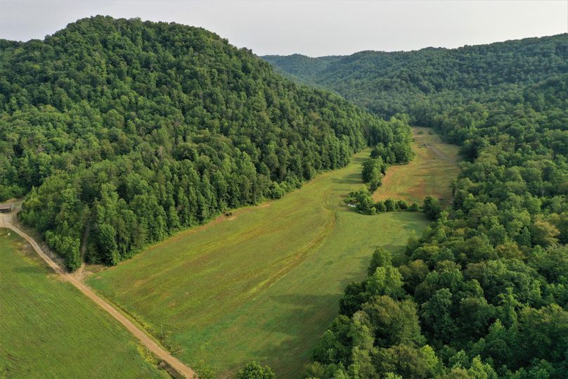 041 aerial drone shot from the east edge of the property looking northwest
