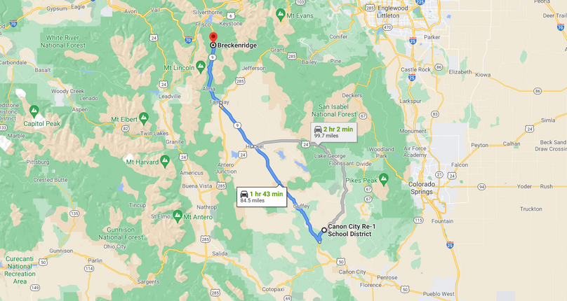 Fremont 35 lovelace directions to breckenridge