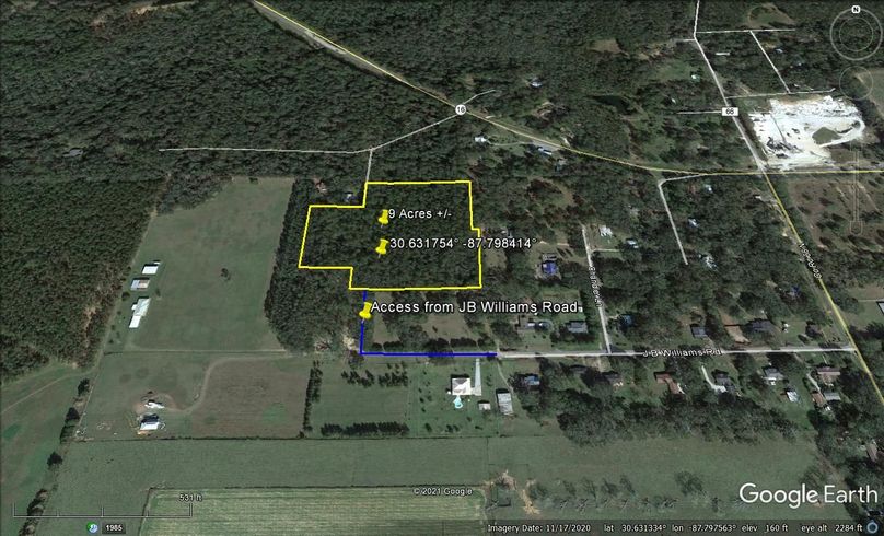 Aerial 2 approx. 9 acres baldwin county, al