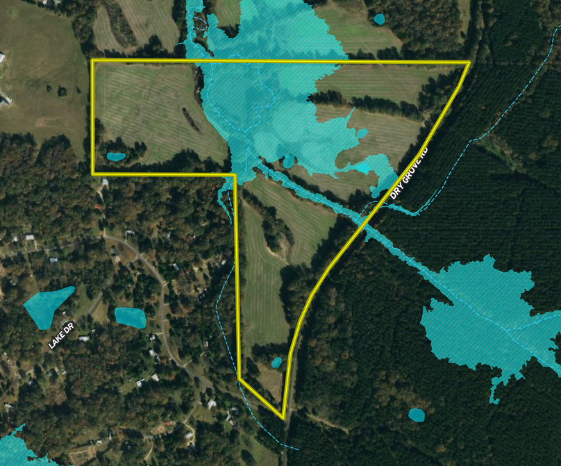 Hinds, 105 acres, flood map