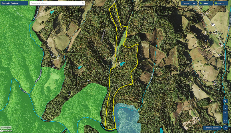 046 wolfe 82 mapright aerial with water features and public land