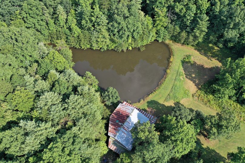 016 aerial drone shot looking straight down from immediately over the cabin and pondjpg